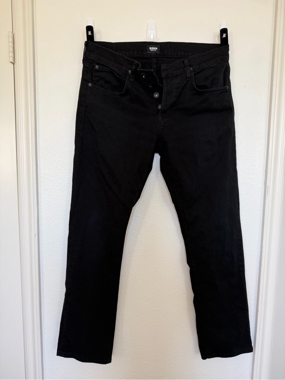 Hudson Jeans Black Straight-Leg Jeans